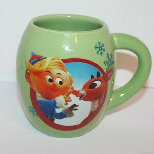 Rudolph Hermie Have A Holly Jolly Christmas Green  Coffee Mug  16 oz